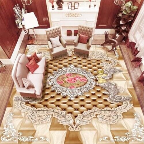 Beibehang floor painted to honor high-definition European pattern angel rose 3D floor papel de parede 3d para sala atacado