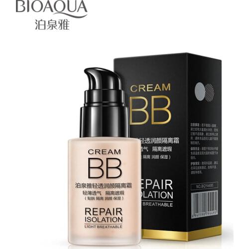 BIOAQUA Natural Whitening Brighten BB Cream Perfect Flawless Cover Acne Pore CC Cream Nude Make-up Moisturizing Liquid Foundatio