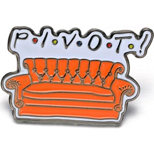 20pcs Friends TV Show Hard Enamel Pins Pivot Sofa Brooch Women Lapel Backpack Bags Badge Jewelry BFF Best Friends Gifts