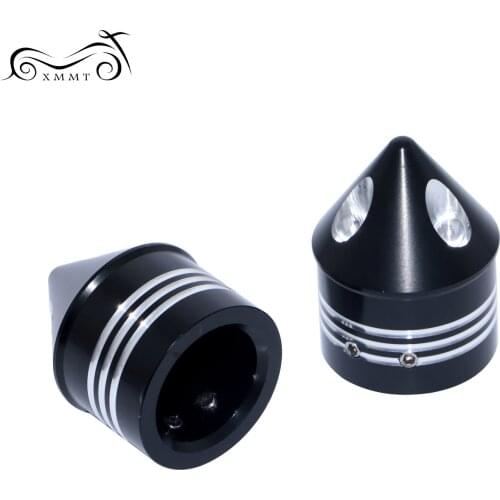 1 Pair Motorcycle Black Front Axle Nut Cover Cap For Harley Touring Softail Dyna V-Rod Sportster Electra Glide Street Bob