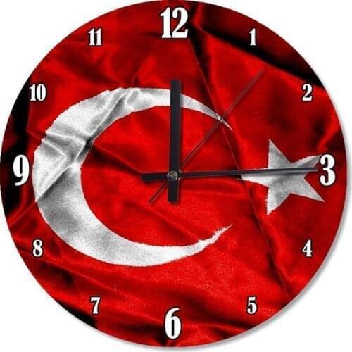 Fluctuating Turkish Flag Decorative Wall clock Wall clock relogio de parede настенные часы horloge murale