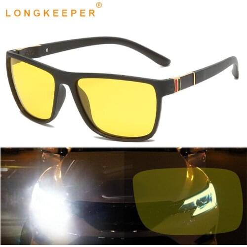 TR90 Night Vision Polarized Sunglasses Men Women Flexible Driving Sun Glasses Anti-Glare Yellow Goggles UV400 Eyewear