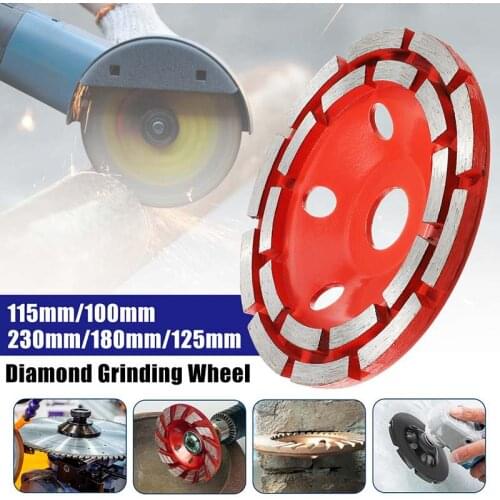 Drillpr 100/115/125/180/230mm Double Row Diamond Grinding Wheel Disc Bowl Shape Grinding Cup Concrete Granite Stone Ceramic Tool