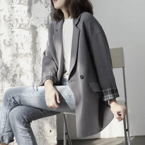2021 Spring and Autumn Trendy Small Suit Jacket Female Temperament Korean Casual Design Sense Niche Summer