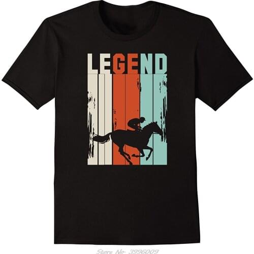 Vintage Horse Racings T-shirt Legend Tee Horse Jockey Shirt Men Brand Clothihng Top Quality Fashion Mens T Shirtes Cotton