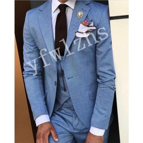 Handsome Groomsmen Wool blend Groom Tuxedos Mens Wedding Dress Man Jacket Blazer Prom Dinner (Jacket+Pants+Tie+Vest) A188