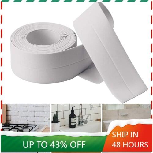 Strip PE Flexible Self Adhesive Tape Waterproof Sealing Tape for Kitchen,Bathroom,Bathtub,Shower Floor, Wall Edge