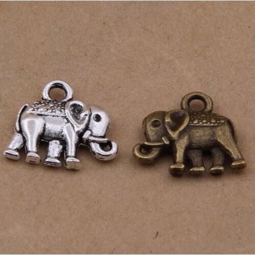 Hot 100pcs Vintage Elephant Charms For Making Chain/bags/apparel/earrings/gift Decorations Fashion DIY Jewelry Accessories