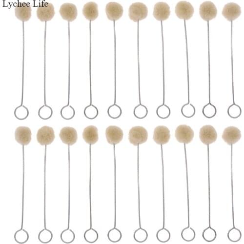 Lychee Life 100PCS Leathercraft Wool Leather Dye Dauber & Finish Applicator Kit Tools For Small Projects And Edging Wool Dye