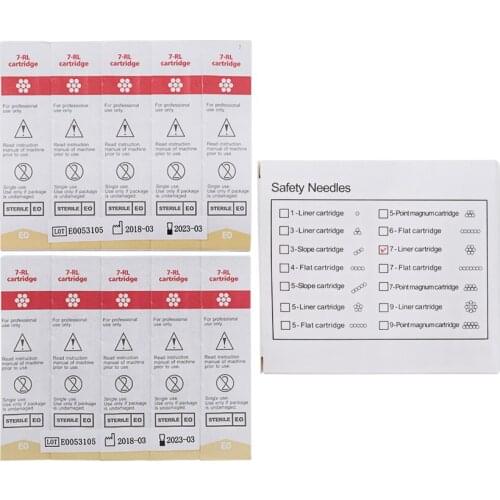 Makeup Tattoo Needles 50Pcs Sterilized Safe Microblading Needles Eyebrow Lip Liner Permanent Makeup for Machine Pen Power Supply