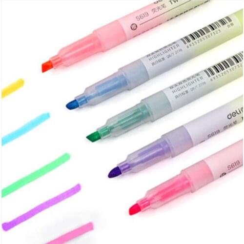 Deli 5 color highlighter pen candy color office fluorescent marker supplies marker pen S619