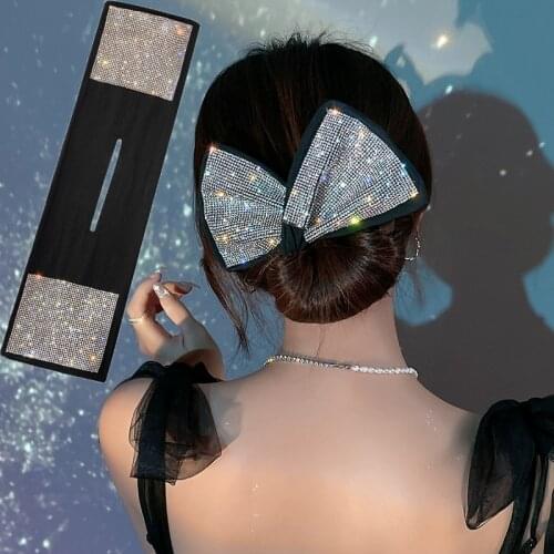 Fashion Rhinestone Deft Bun Hair Bands Women Summer Knotted Headband Hairpins Braider Maker Easy To Use Kids Hair Accessories