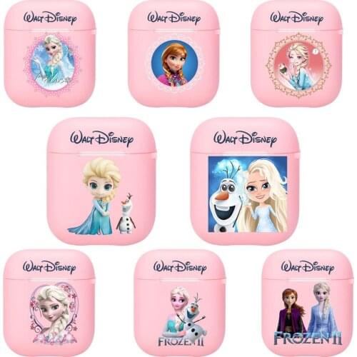 We Love Disney Frozen Princess Ana Elsa Silicone Bluetooth Wireless Earphone Case for AirPods Protective Cover Skin Accessories
