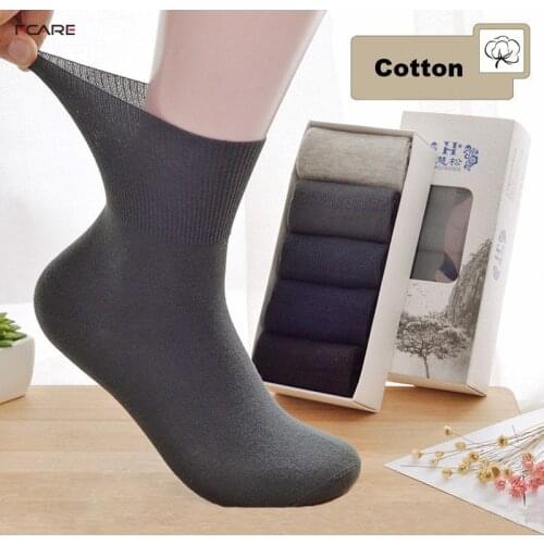10PCS=5 pairs Plus size big combed Cotton men Socks large 3XL male Calcetines Classic crew diabetes socks with no binding top