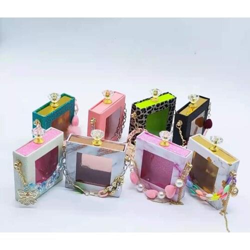 NEW Wholesale 10 Pcs Square Diamond False Eyelash Packaging Box Fake 10mm-25mm 3d Mink Eyelashes Boxes Marble Case Lashes Empty