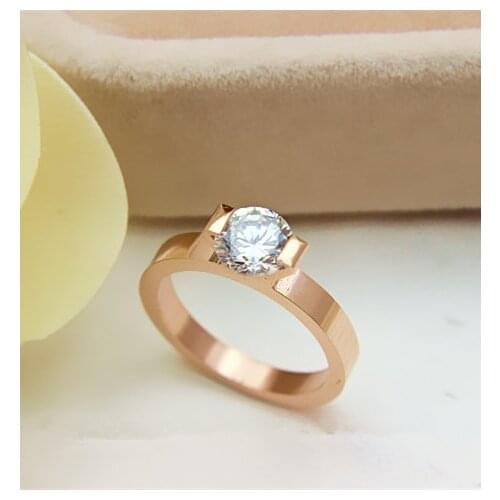 Pure Au750 Rose Gold Engagement Ring 1Ct Moissanite Test Positive Jewelry Solid 18K 750 Pink Gold Jewelry Love Promise Ring