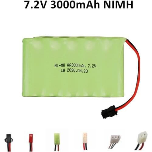7.2V 3000mah 2800mah rechargeable NI-MH AA battery for Remote control electric toy boat car truck 7.2 V 2400 mah aa nimh battery