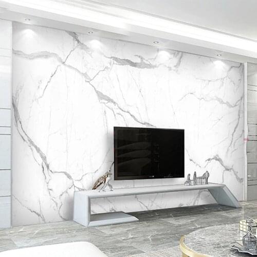 Custom 3D Wall Mural Moden Jazz White Marble Wallpaper Living Room TV Sofa Simple Home Decor Abstract Art Line Papel De Parede