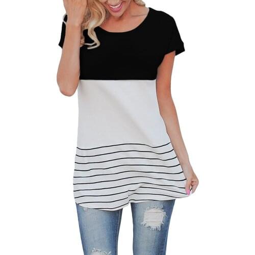 Женские полосатые футболки QXSLZQ China At AliExpress