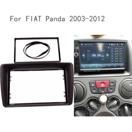 Double Din Fascia Fit For Fiat Panda Radio Cd DVD Stereo Panel Dash Mount Installation Trim Kit Frame Plate Bezel 2003-2012