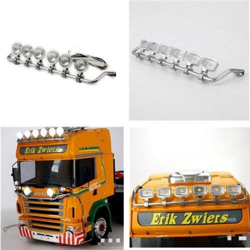 Rc Truck Tamiya Scania R470 620 Diy Part Metal Roof Led Spotlight Lamp For 1/14 Rc Toys 4X2 6X4 Tractor 56318 56323