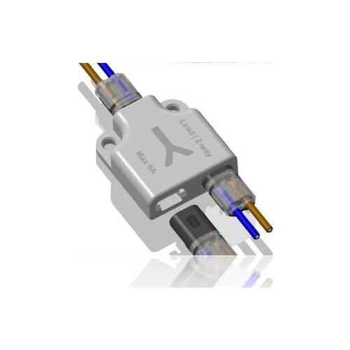 [Seven Neon]Max 6A,2way Junction box for Non-stripped Wire Applicable Wire Terminal Block Connector,quick led strip Connector