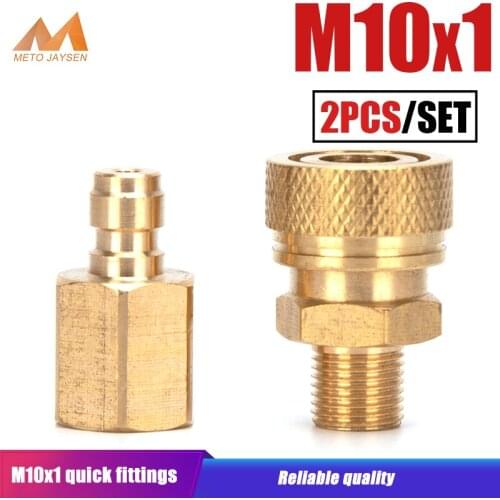 PCP Paintball M10x1 Male Plug Connector 8mm 1/8BSPP Female Quick Disconnect 1/8NPT Copper Coupling Fittings Socket 2pcs/set