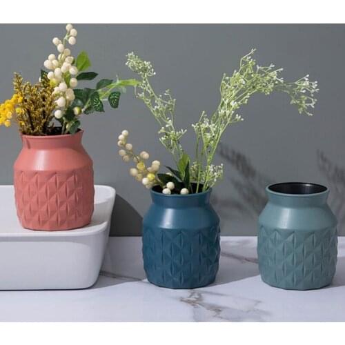 Home Decoration Plastic Vase European Anti-Ceramic Vase Wedding Decoration Would Not Fall Artificial Flower Hydroponic Plant