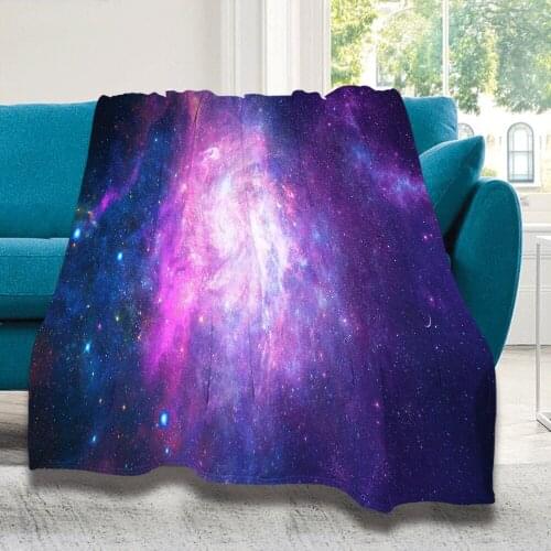 Winter Warm Universe Starry Space Coral Fleece Blanket On Bed Sofa Edging MicrofiberBedspread Fashion Office Cozy Throw Blankets