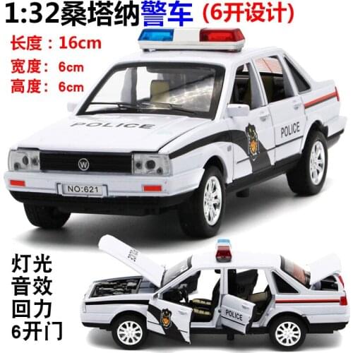1:32 Toy Car Santana Police Metal Toy Alloy Car Diecasts & Toy Vehicles Car Model Miniature Scale Model Car Toy For Children