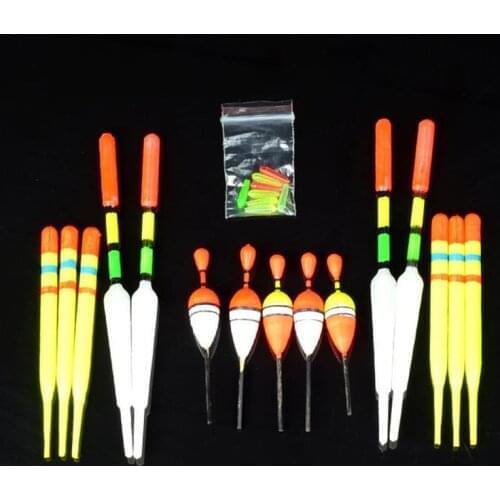 1 set (15Pcs) Vertical Buoy Sea Fishing Floats Assorted Size for Most Type of Angling Bobber Fishing Tackle Accessories