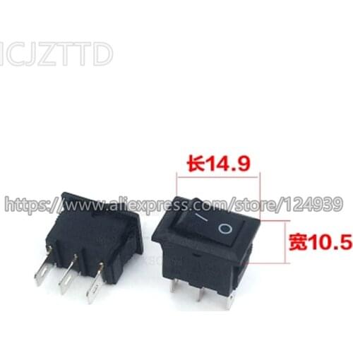 10pcs 2 Positions on-off switch Rocker Switch 3Pins DIP KA-02 7KA-0002 Copper pins 3A 250V boat rocker switch