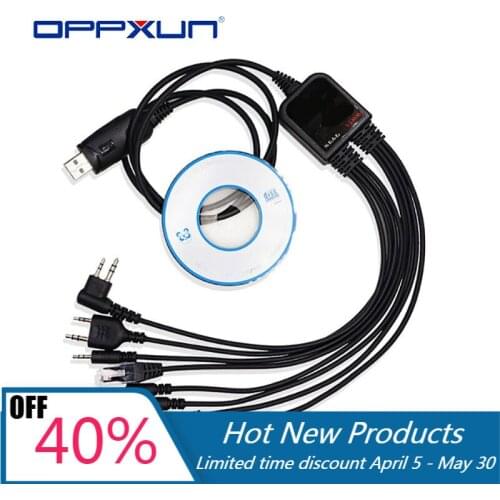 8 in 1 Multi-Functions USB Programming Cable with CD Baofeng Walkie Talkie UV5R UV82 for TYT Kenwood Motorola Yaesu HYT Radio
