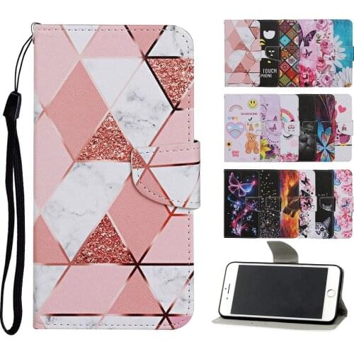 A11 A51 Case na for etui Samsung A01 A41 A51 A71 Case Painted PU Wallet Flip Cover on Galaxy A11 A21 A21S A31 M11 Carcasa Women