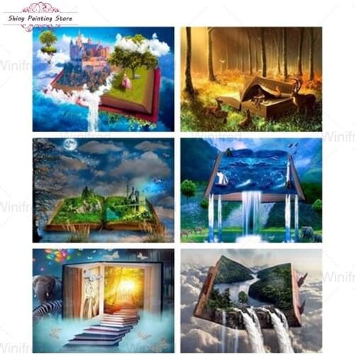 Abstract Diamond Painting Landscape In Book Full Square Round Drill 5D DIY Diamond Embroidery Sale Scenery Picture Of Rhinestone