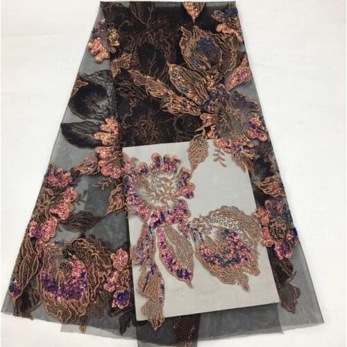 African lace fabric embroidered French mesh sequin lace 2020 high quality Nigerian tulle lace fabric XX3888