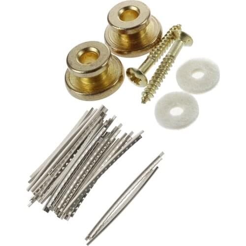 26 Pcs Accessories: 2 Pcs Guitar Strap Button with Mounting Screw & 24 Pcs Guitar Fret Wire Fingerboard Frets 2.2Mm