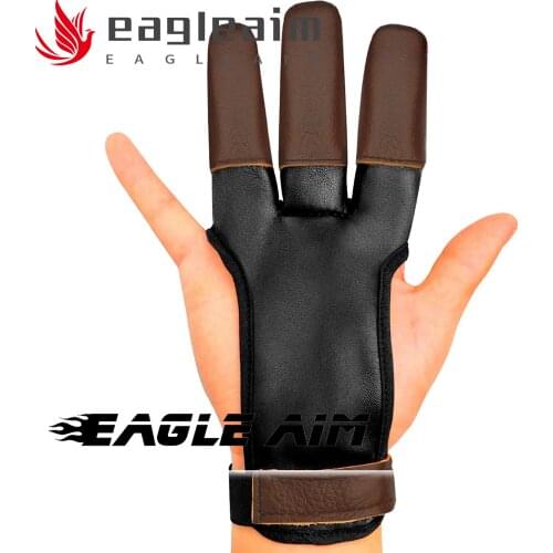 Archery Glove Finger Tab Accessories-Leather Gloves For Recurve&Compound Bow-Three Finger Guard for Men Women&Youth