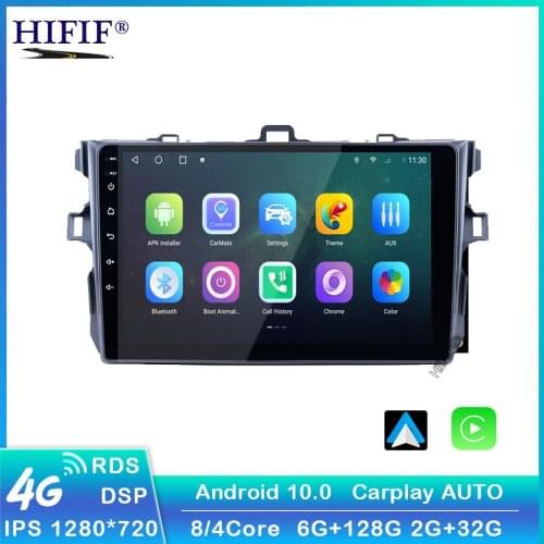Android 10 Car Radio Multimedia Player For Toyota Corolla E140/150 2007 2008 2009 2010 2011 2012 2013 2014 2015 2016 2 din