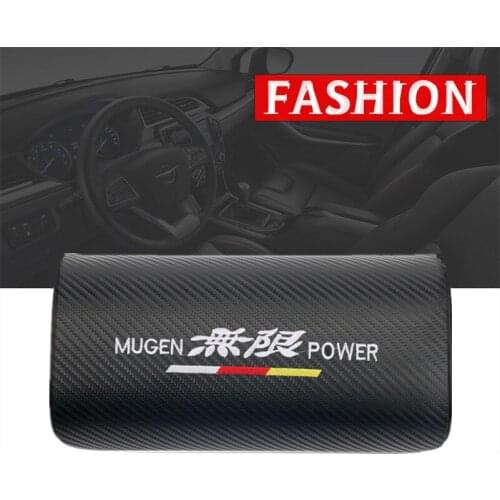 Car neck pillows both side pu leather single headrest case for Mugen Power Honda Civic Accord CRV Hrv Jazz Car Styling