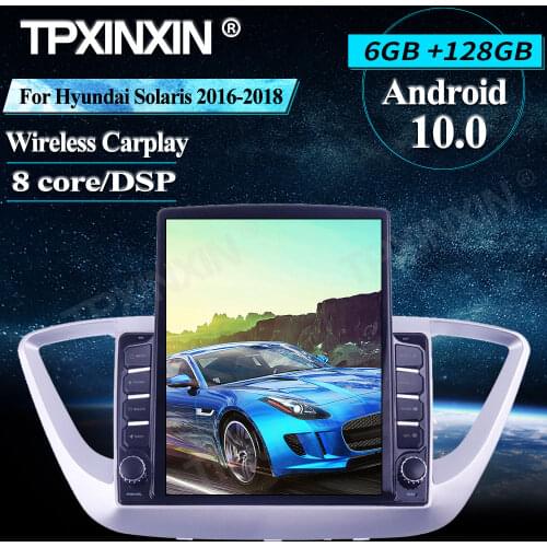 Tesla Style For Hyundai Solaris 2016+ Car Multimedia Player Android Wireless Carplay Stereo Receiver Radio Car GPS Navigation