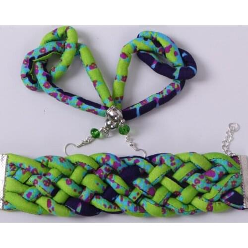 BRW 2020 New Ankara Earrings Bracelet Jewelry Sets African Wax Fabric Print Ankara Jewelry Sets Handmde Accessories WYb347