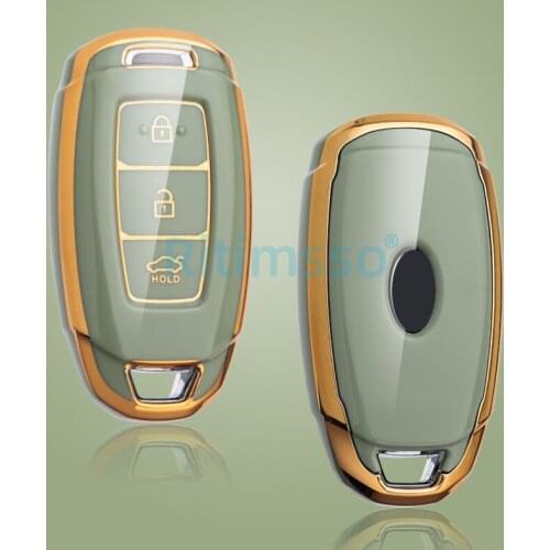 Car Key Case Cover Protector Shell Accessories For Hyundai i30 Ix35 Encino Azera Accent TM Palisade Santa Fe Auto Decoration