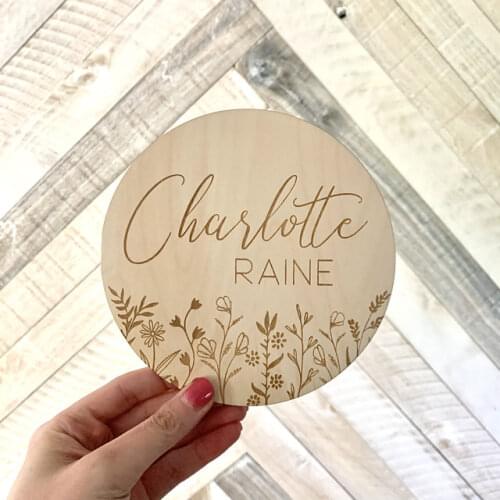 Custom Wooden Floral Name Sign,party photo booth props, bedroom sign,Baby name gift,New Born Gift