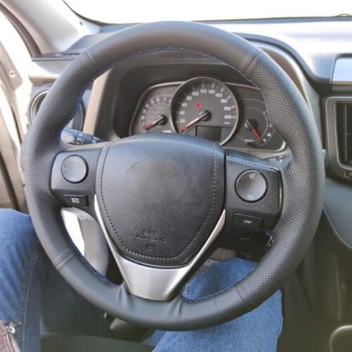 DIY Custom Original Steering Wheel Cover For Toyota E'Z RAV4 Corolla 2013-2017 iM Scion Auris Leather Braid For Steering Wheel