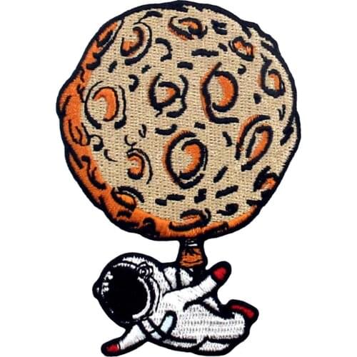 Embird Embroidered Patches for Hats Astronaut Space Travel Spaceman With Ballon Planet Ceo-Friendly Handmade 3D Badge