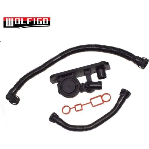 WOLFIGO PCV Crankcase Vent Valve Hose Gasket Kit 4PCS for VW J-etta Passat Audi A3 A4 06F129101N, 06F103221E, 06F103235 New