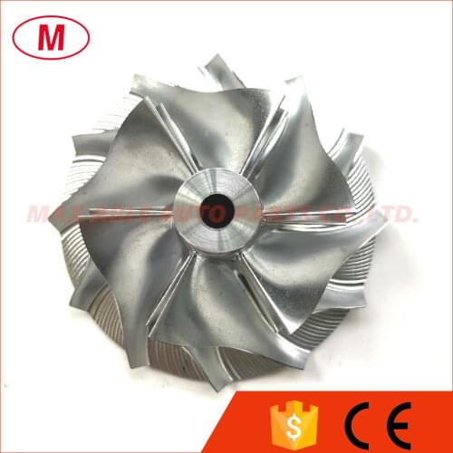 RHB5 VF10 Upgrade 45.50/65.00mm 6+6 blades Turbo Billet compressor wheel/Aluminum 2618/Milling wheel for Turbocharger Cartridge