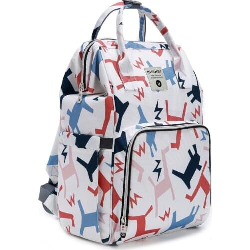 Fashion Backpack Large Capacity Printing Mummy Bag Multifunctional Waterproof Mother and Baby Go out Backpack Maternity Package