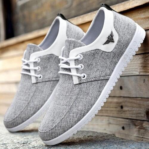 Casual Mens Canvas Sneakers Comfort Gray Blue Espadrilles For Men Sport Walking Shoes Trend Mens Trainers Male Sneakers